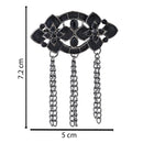 Etnico Silver Oxidised Traditional Stone Drop Safa Kalangi Brooch for Groom/Men/Dulha Pagadi (SM77OXB)