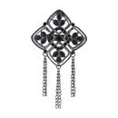 Etnico Silver Oxidised Traditional Stone Drop Safa Kalangi Brooch for Groom/Men/Dulha Pagadi (SM86OXB)