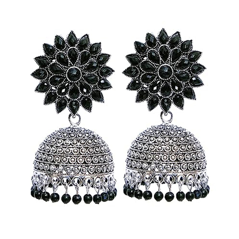 Subhag Alankar Black Attractive Sunflower earrings For girls and Women