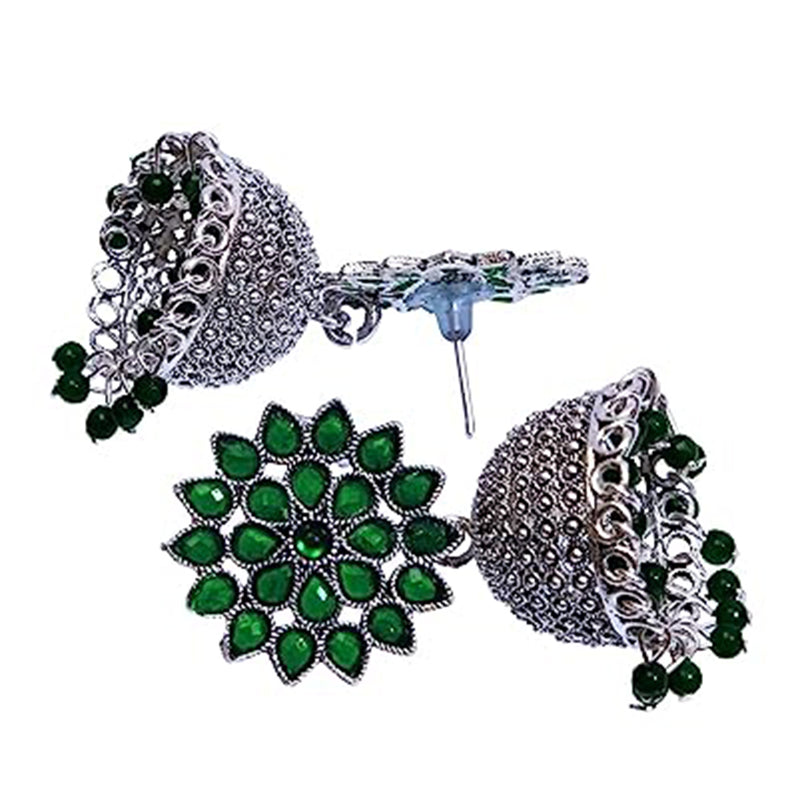 Subhag Alankar Green Attractive Sunflower earrings For girls and Women