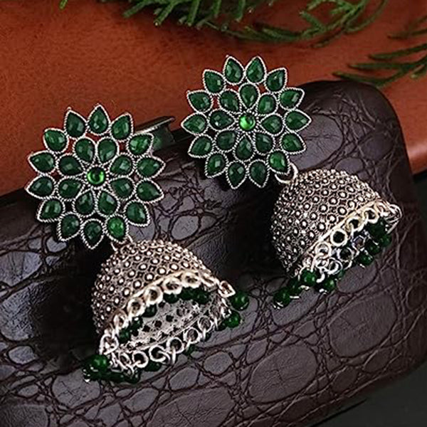 Subhag Alankar Green Attractive Sunflower earrings For girls and Women