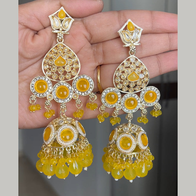 ShringarStreet Gold Plated Pota Stone And Beads Jhumki Earrings