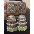 ShringarStreet Gold Plated Crystal Stone And Beads Jhumki Earrings