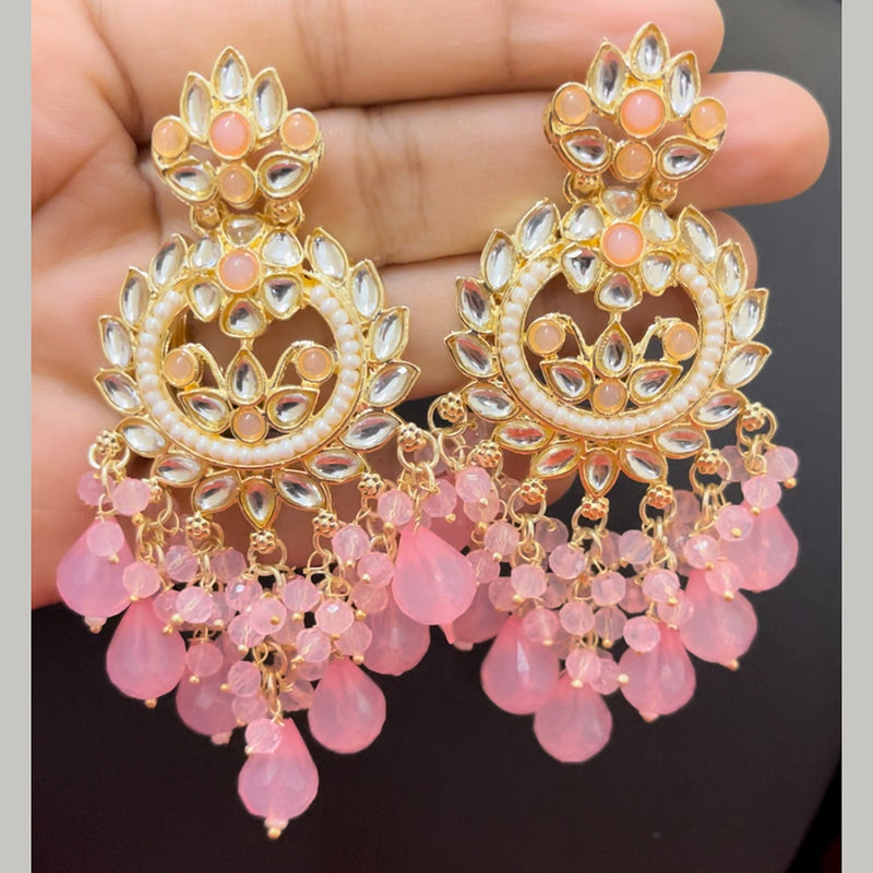 ShringarStreet Gold Plated Kundan And Beads Dangler Earrings