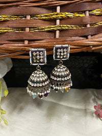 ShringarStreet Gold Plated Premium Quality Brass Beads Jhumki Earrings