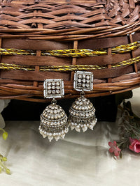 ShringarStreet Gold Plated Premium Quality Brass Beads Jhumki Earrings