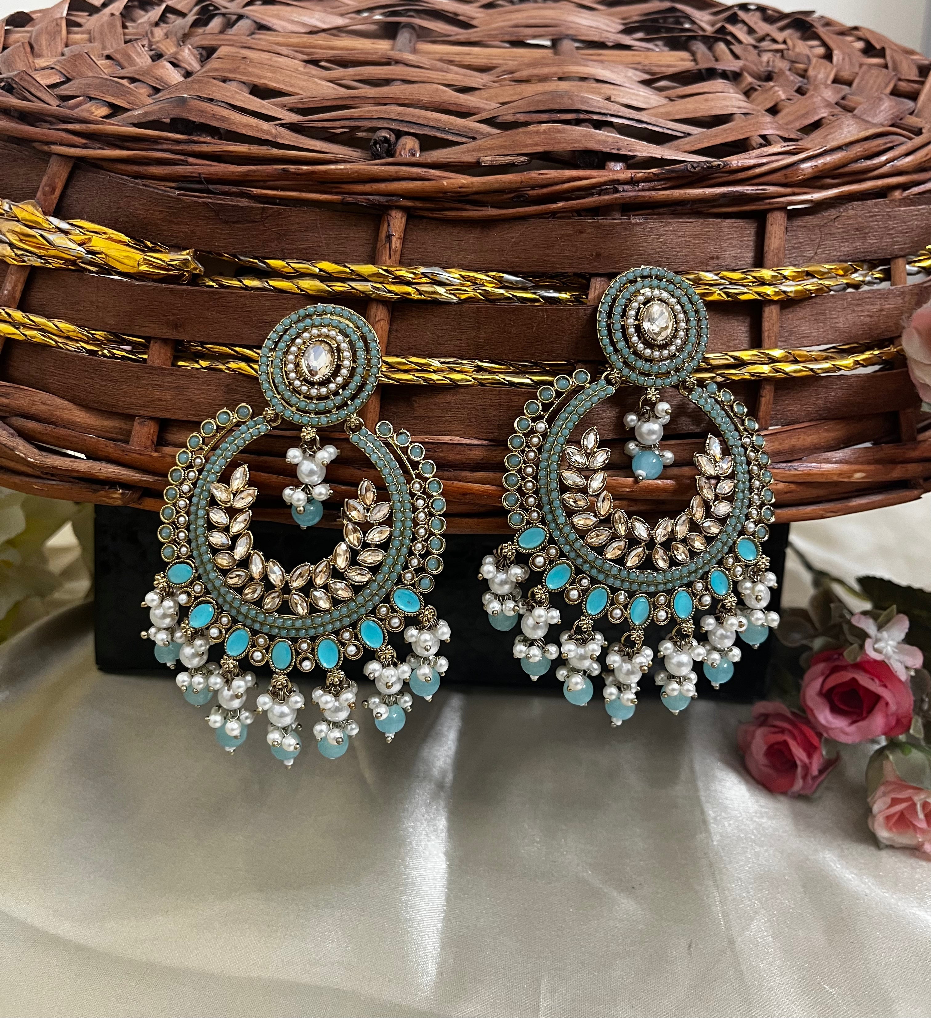 ShringarStreet Gold Plated Premium Quality Brass Beads Jhumki Earrings