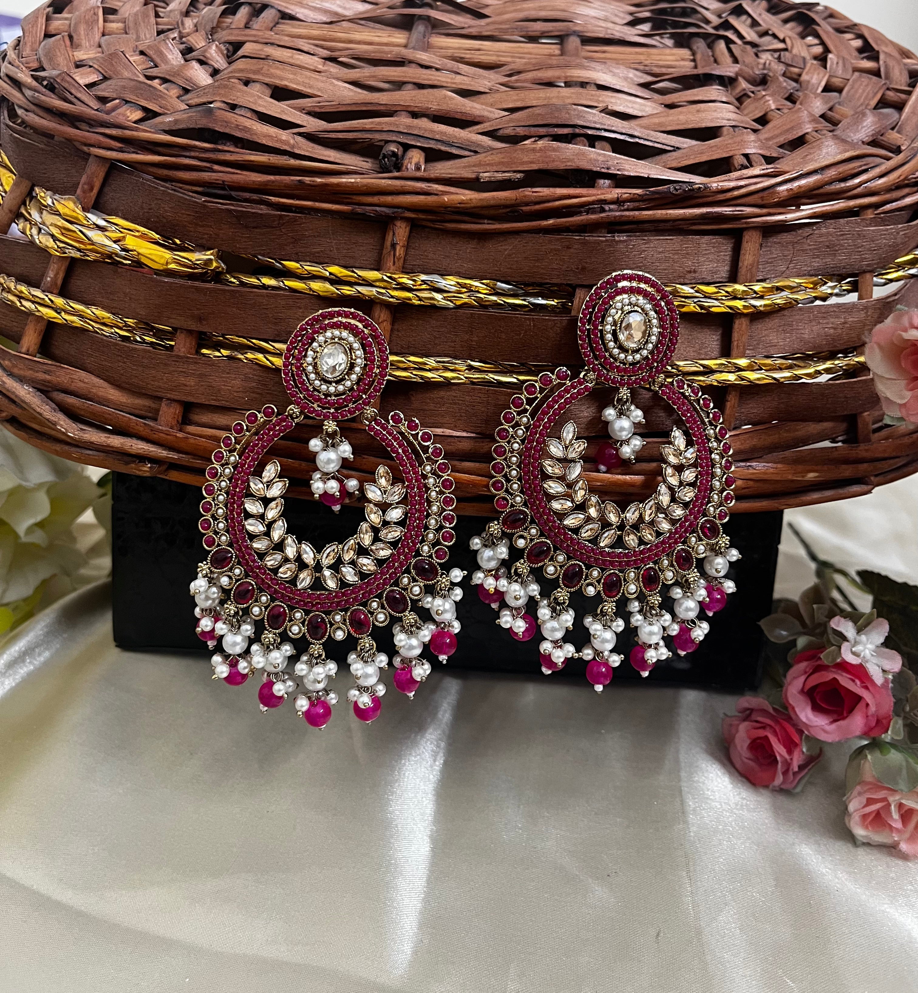 ShringarStreet Gold Plated Premium Quality Brass Beads Jhumki Earrings