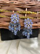 ShringarStreet Silver Plated Flower Beads And Pearl Dangler Earrings