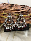 ShringarStreet Gold Plated Kundan Stone Pearl And Beads Meenakari Dangler Earrings