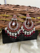 ShringarStreet Gold Plated Kundan Stone Pearl And Beads Meenakari Dangler Earrings