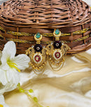 ShringarStreet Gold Plated Premium Quality Brass Kundan Stone And Beads Dangler Earrings