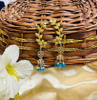 ShringarStreet Gold Plated Brass America Diamond And Beads Jhumki Earrings