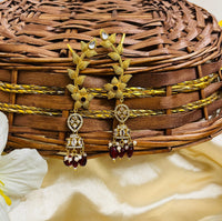 ShringarStreet Gold Plated Brass America Diamond And Beads Jhumki Earrings