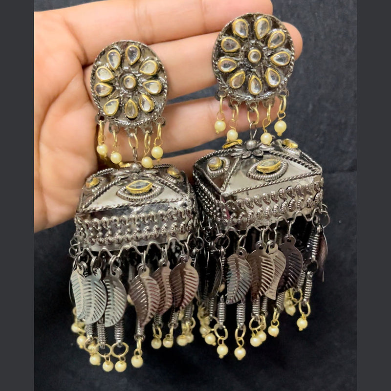 Shringarstreet Oxidised Plated Jhumki Earrings