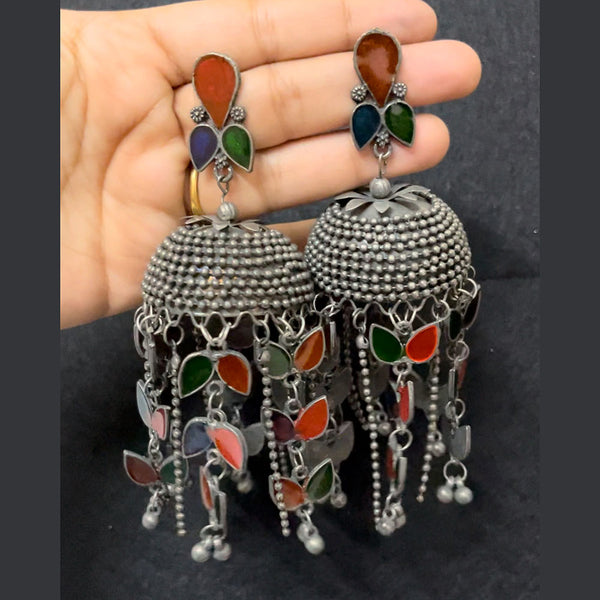 Shringarstreet Oxidised Plated Jhumki Earrings