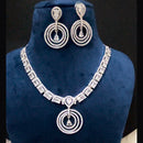 ShringarStreet Silver Plated AD Necklace Set