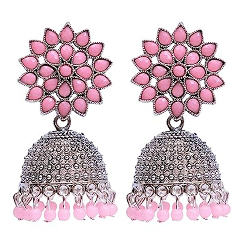 Subhag Alankar Light Pink Attractive Sunflower earrings For girls and Women