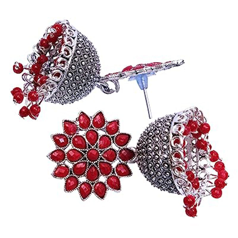 Subhag Alankar Red Attractive Sunflower earrings For girls and Women