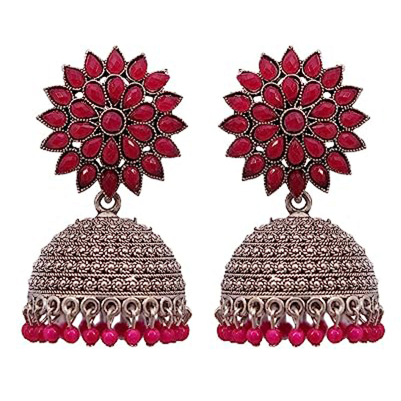 Subhag Alankar Red Attractive Sunflower earrings For girls and Women