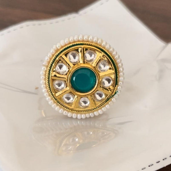 Shringarstreet Gold Plated Kundan Stone Ring