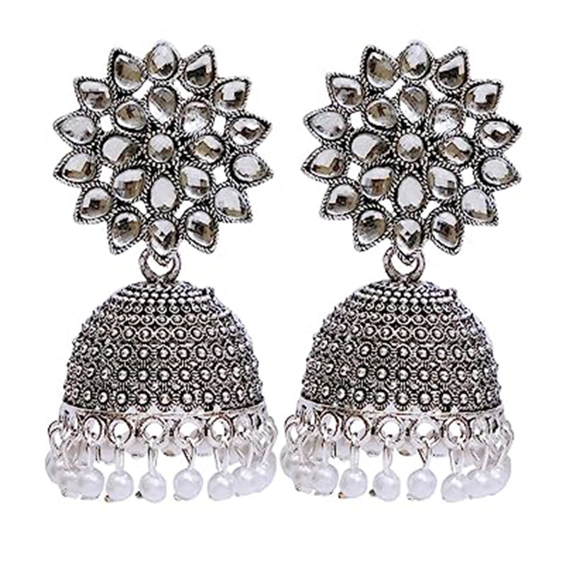 Subhag Alankar White Attractive Sunflower earrings For girls and Women