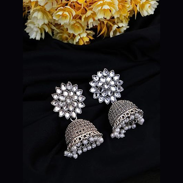 Subhag Alankar White Attractive Sunflower earrings For girls and Women