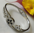 Tarohi Jewels Stainless Steel Silver Plated Floral Design Kada- STKD 2661