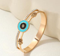 Tarohi Jewels Stainless Steel Gold/ Rosegold Plated Evil Eye Kada- STKD 4882