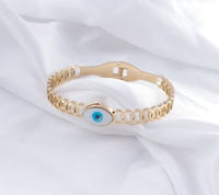 Tarohi Jewels Stainless Steel Gold Plated Chain Link Evil Eye Kada- STKD 4927