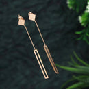 Tarohi JewelsStainless Steel Rosegold Plated Long Rectangle Shaped Earring-STNER 2757