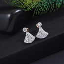 Tarohi JewelsStainless Steel Rosegold Plated White Bulgari Diva Drop Earring-STNER 2922