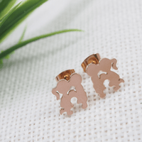 Tarohi JewelsStainless Steel Rosegold Plated Couple Stud Earring- STNER 3909