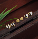 Tarohi Jewels Stainless Steel Gold Plated Three Pair Heart Shaped Stud Earring- STNER 4043