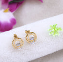 Tarohi Jewels Stainless Steel Gold/Rosegold Plated Floral Stud Earring- STNER 4048