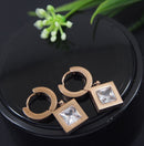 Tarohi JewelsStainless Steel Rosegold Plated Square Shaped Hoops Earring- STNER 4052