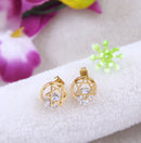 Tarohi JewelsStainless Steel Gold Plated Cubic Zicron Star Shaped Stud Earring- STNER 4057