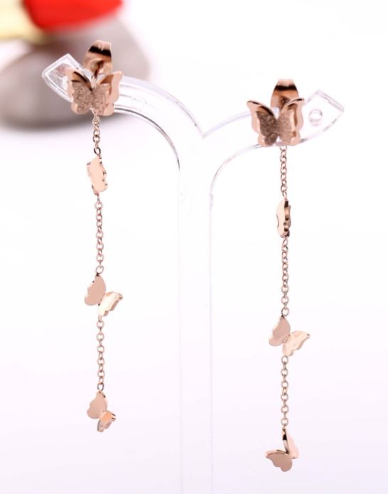 Tarohi JewelsStainlees Steel Butterfly Link Earring - STNER 5072