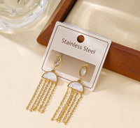 Tarohi Jewels Stainless Steel White Shell Earring - STNER 5207