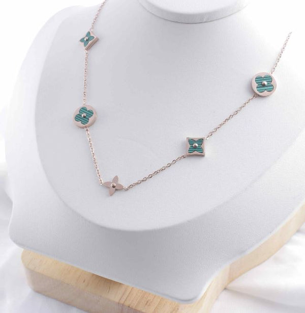 Tarohi JewelsStainless Steel H Letter Interlocked Pendent Chain Necklace - STNK 4988