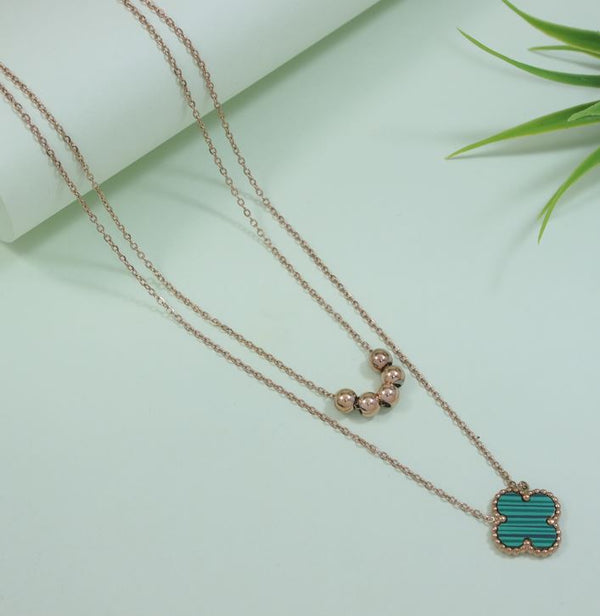 Tarohi JewelsStainless Steel Clover Pendent Necklace - STNK 5479