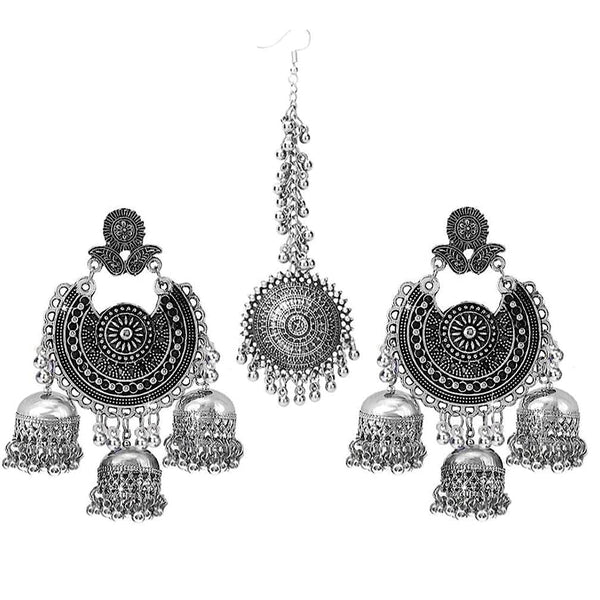 Subhag Alankar Silver Brass Jewel Set With Mangtika