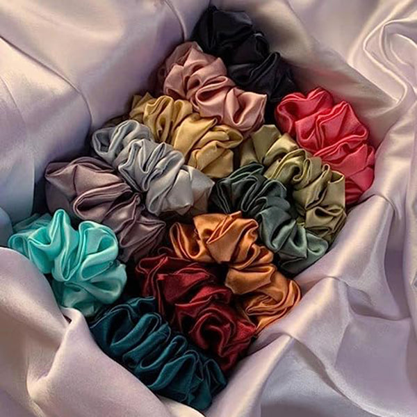 Subhag Alankar MultiColor Trendy combo set of 12 scrunchies in different colors