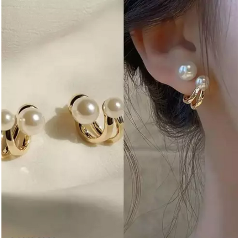 Subhag Alankar  Double Pearl Stud Earring For Women and Girls