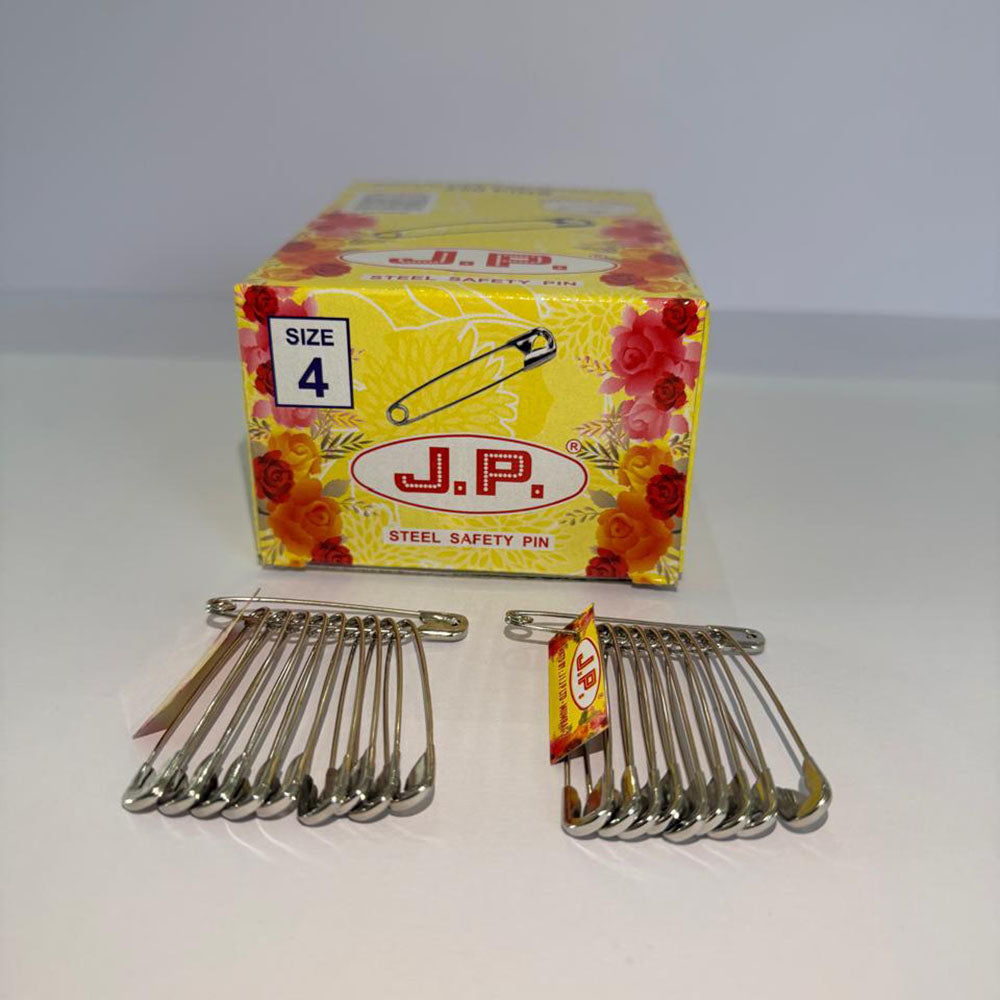 JP Hair Pins Silver Plated Fancy Safety Pins for Women & Girls