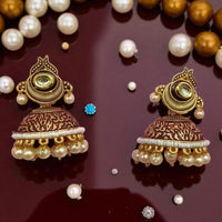 Wearhouse Fashion Traditional Kundan Stone Jhumki Earrings