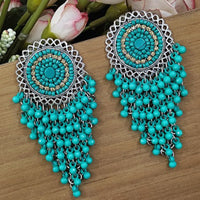 Bevy Pearls Elegant Oxidised Plated Ghungroo Dangler Earrings