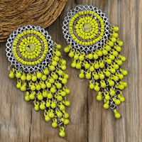 Bevy Pearls Elegant Oxidised Plated Ghungroo Dangler Earrings