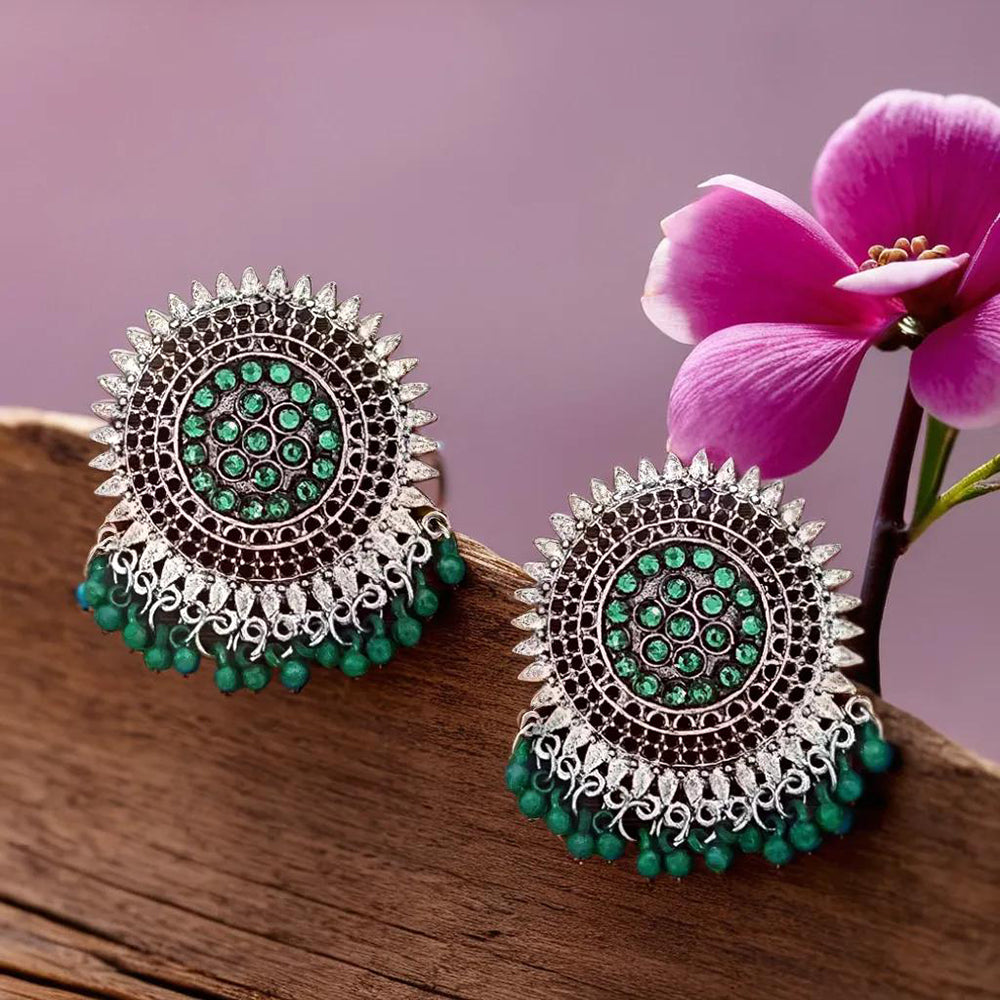 Bevy Pearls Austrian Stone And Pearl Elegant Dangler Earrings