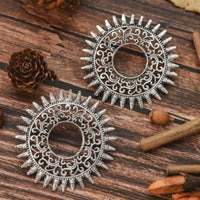 Bevy Pearls Boho Oxidised Plated Statement Stud Earrings